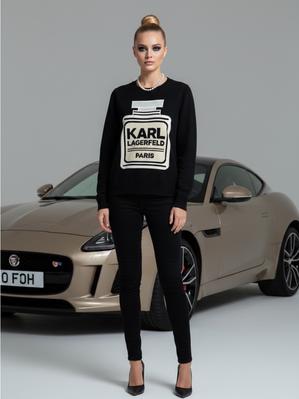 Karl Lagerfeld NWT perfume bottle sweater